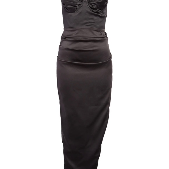 House of CB satin black Flora dress size XL - Picture 3 of 6